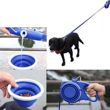 Load image into Gallery viewer, Retractable Leash With Foldable Water Bottle, Snack Holder And Litter Bag Container
