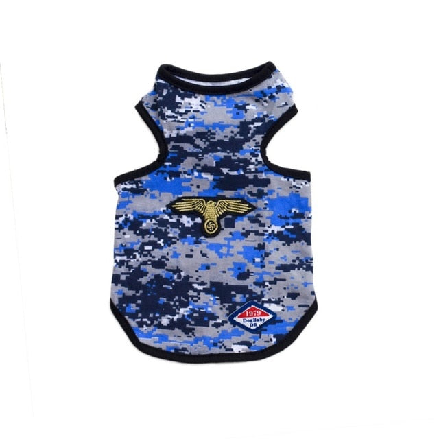 Cool Blue Camouflage Cotton Vest S-XXL