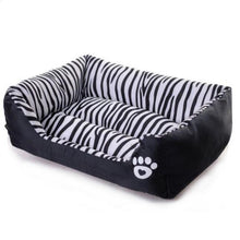 Load image into Gallery viewer, Zebra Striped Plush Pet Bed
