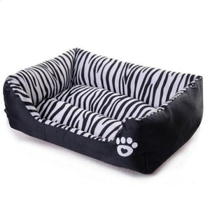 Zebra Striped Plush Pet Bed