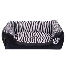 Load image into Gallery viewer, Zebra Striped Plush Pet Bed
