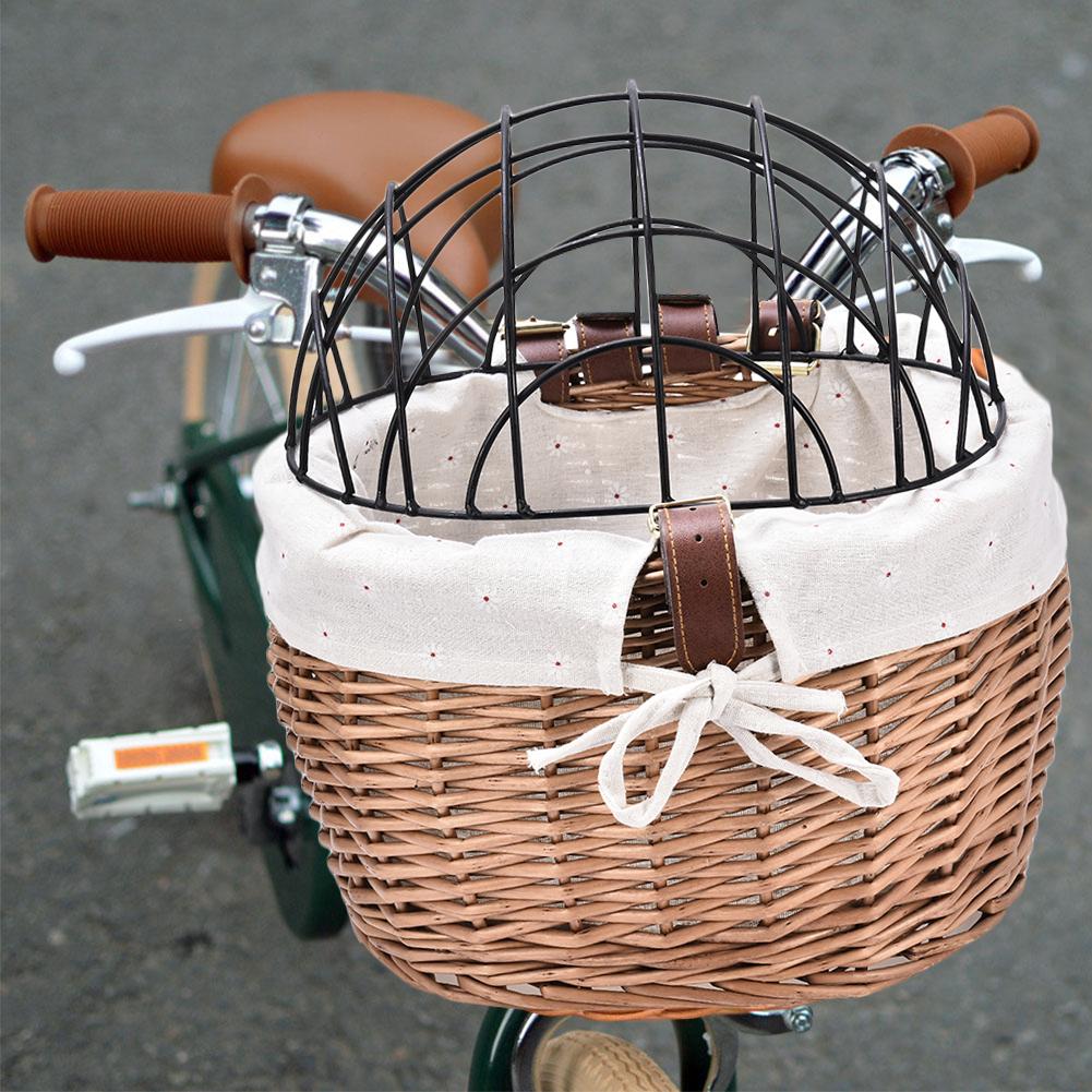 Wicker Bicycle Basket With Cover