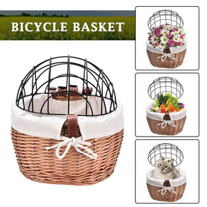 Wicker Bicycle Basket With Cover