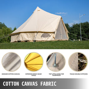 VEVOR Cotton Canvas Yurt Tent - 9.8ft with Wall Stove Jacket