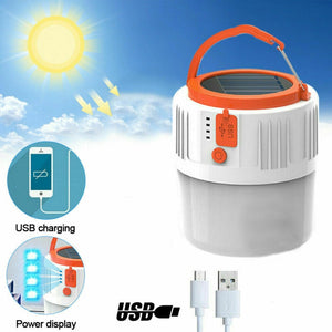 60/190/280 Watt Solar Power Rechargeable LED Tent Light With USB Charger