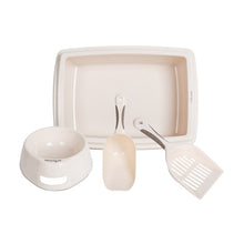 Load image into Gallery viewer, 4PCS Cat Set with Litter Tray, Bowl, Litter Scoop and Food Scoop
