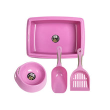 Load image into Gallery viewer, 4PCS Cat Set with Litter Tray, Bowl, Litter Scoop and Food Scoop
