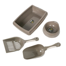 Load image into Gallery viewer, 4PCS Cat Set with Litter Tray, Bowl, Litter Scoop and Food Scoop
